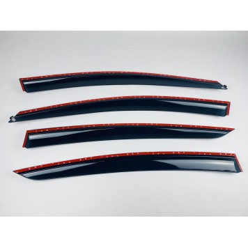 Дефлектори вікон Opel Insignia 2009-2017 HB/Sedan (на скотче) з нерж. хром полоскою-6